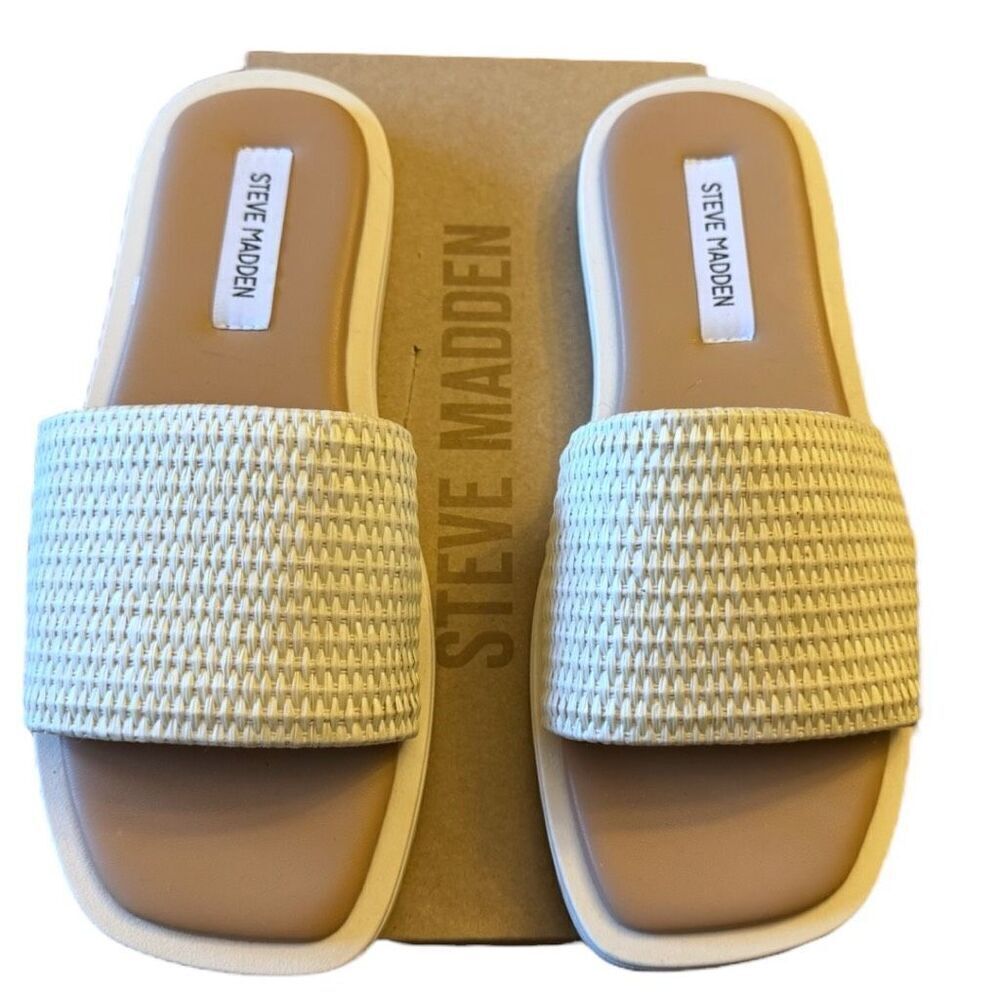 Steve Madden Leigh Natural Sandals Size 10 - Run Small - Picture 3 of 13
